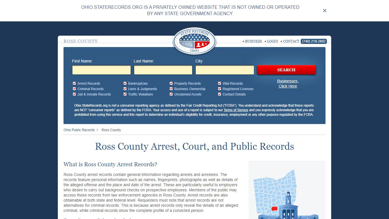 Ross County Arrest, Court, and Public Records